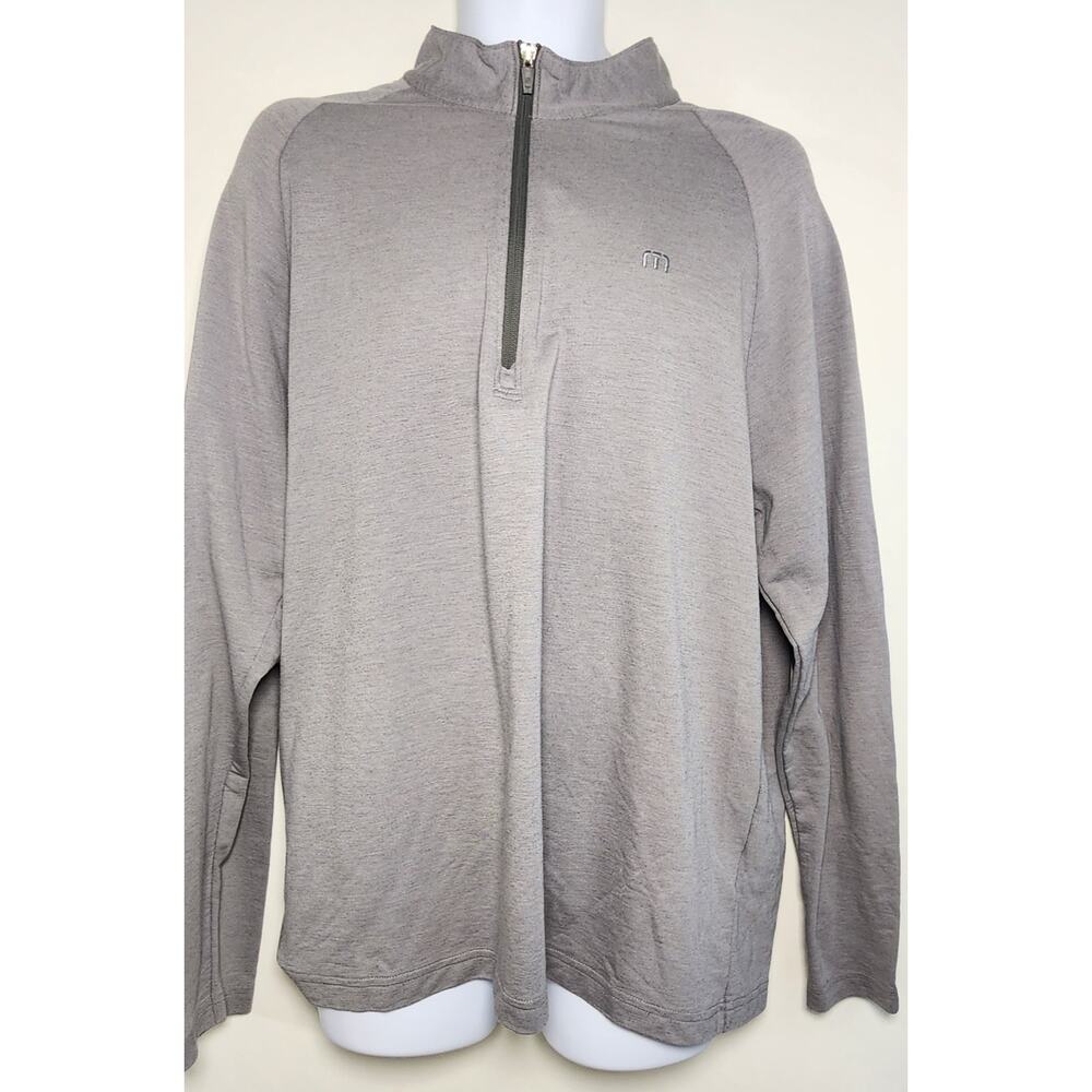 TravisMathew Gray Quarter‎ Zip Pullover XL Performance Stretch Golf